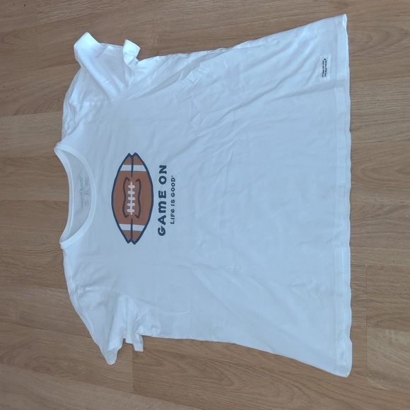 Life is Good Women's n Short Sleeve Crusher Tee Game On Football White XL - Picture 1 of 10